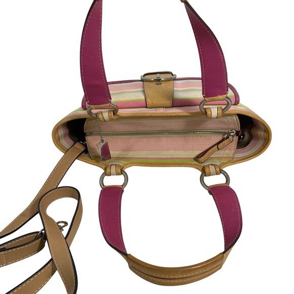 Coach Y2K Soho Hampton Pastels Striped Vachetta Leather Handbag 1888 Bag w/ Tag - Picture 9 of 13